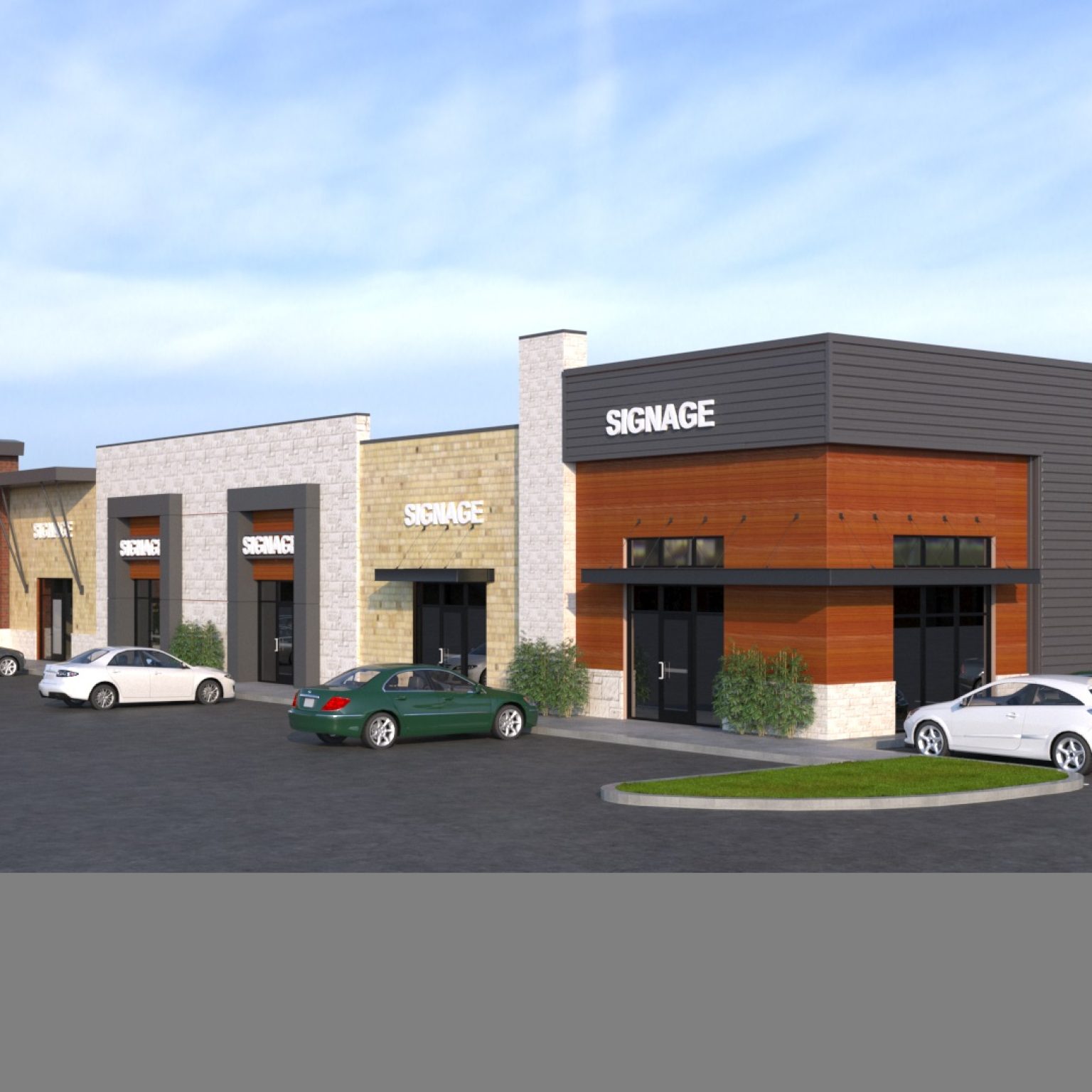 Norman Retail Center Night Rendering